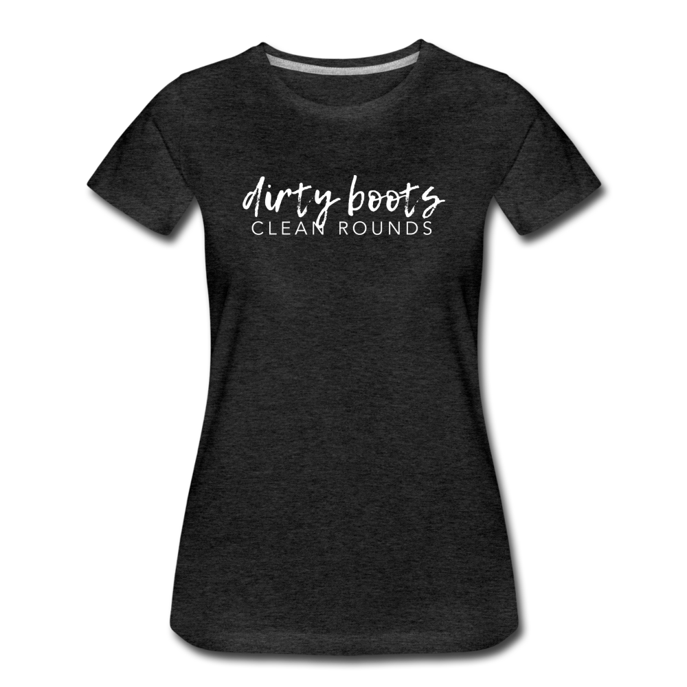 Dirty Boots, Clean Rounds Tee - charcoal gray