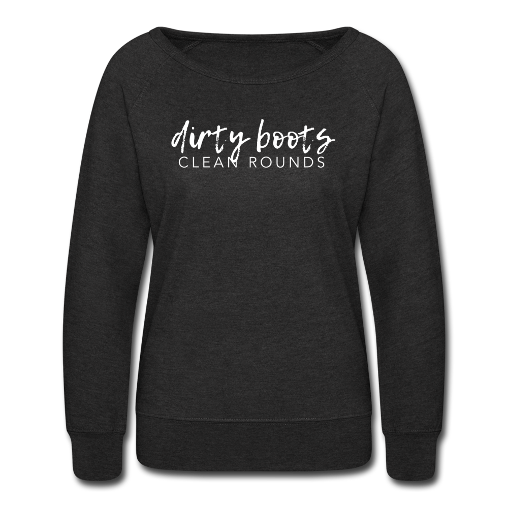 Dirty Boots, Clean Rounds Crewneck Sweater - heather black