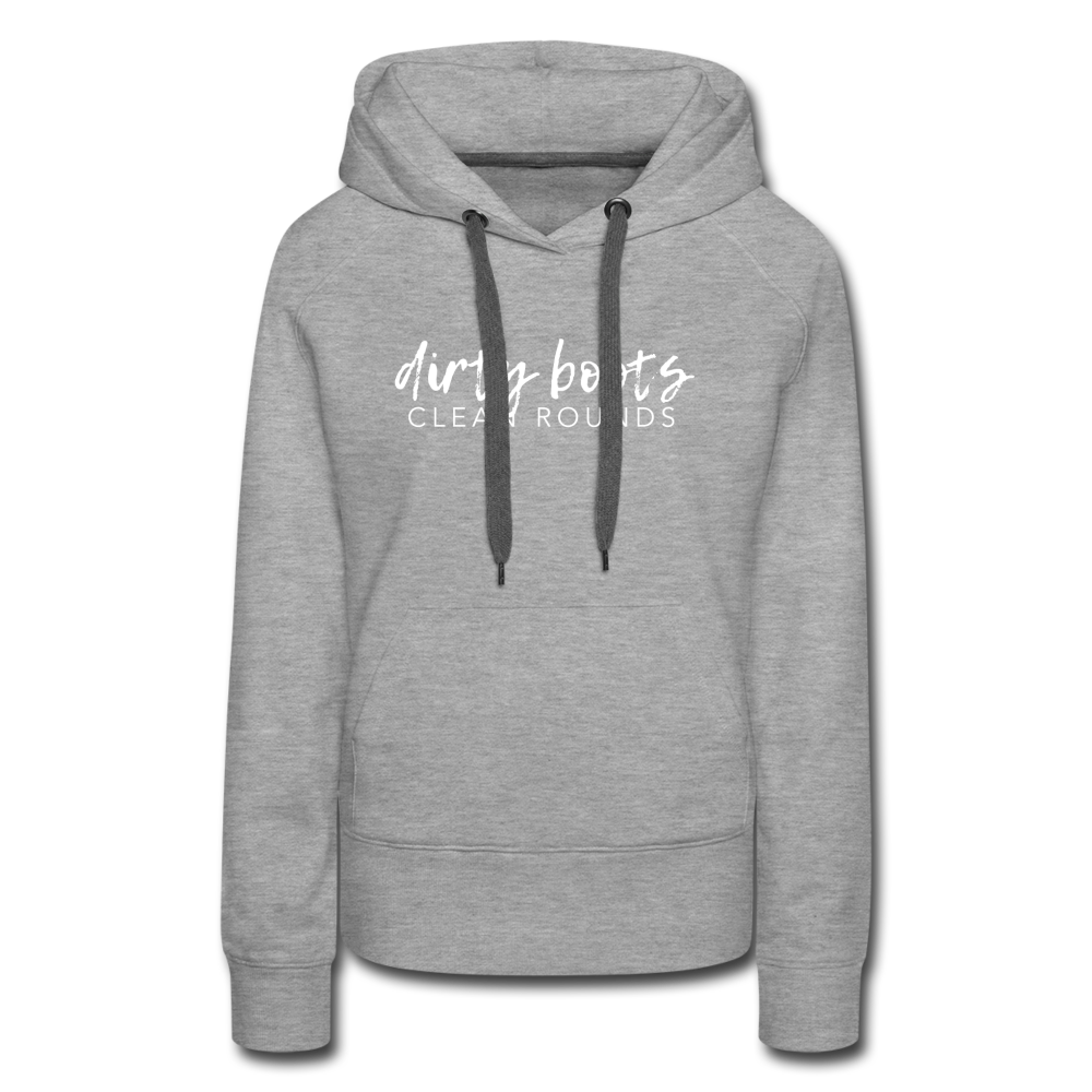 Dirty Boots, Clean Rounds Hoodie - heather grey